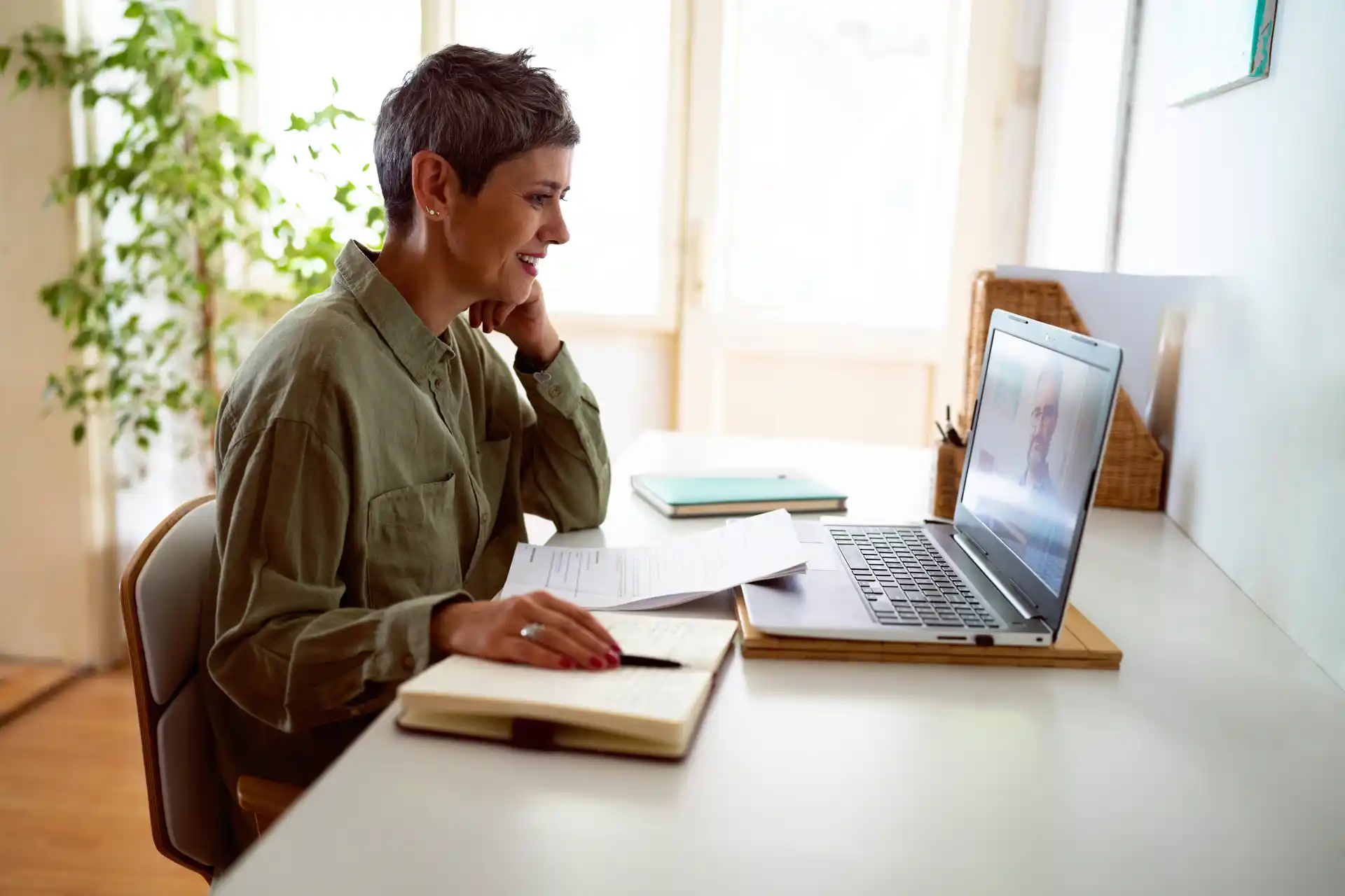 lady having virtual consultation